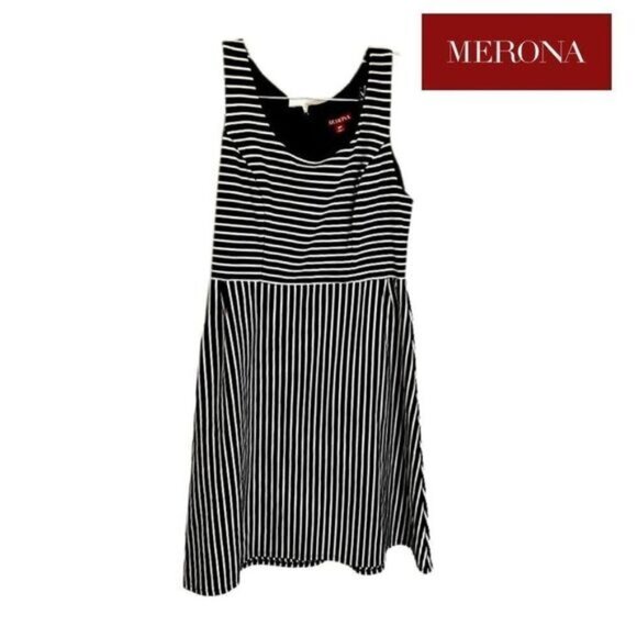 Merona Women's Round Neck Sleeveless Stripe Casual Dress‎ - Picture 1 of 7